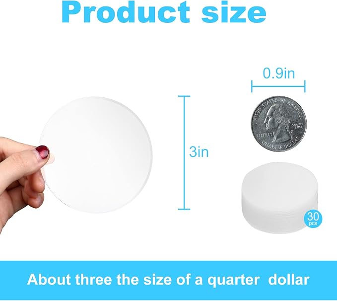 30 Pcs 3 Inch Acrylic Blanks Clear Round Acrylic Circles | Clear Plastic