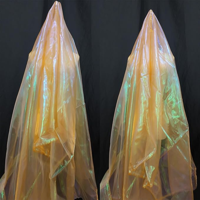 Orange Iridescent Organza Fabric