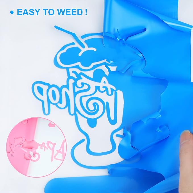 TUMIYA Heat Transfer Vinyl Rolls, Lake Blue Iron on Vinyl 12 Inch X 14 Feet
