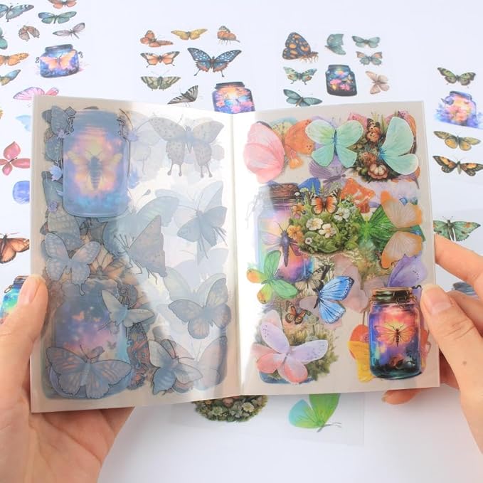 Transparent Butterflies Fairy Sticker Book