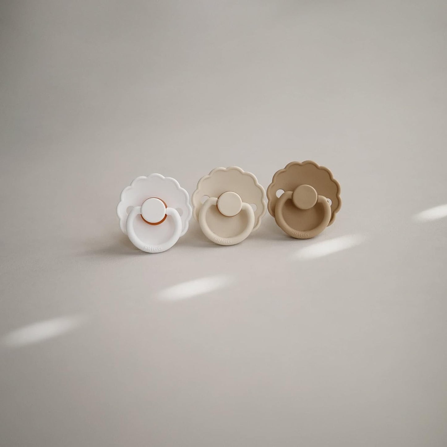 FRIGG Daisy Natural Rubber Baby Pacifier | Made in Denmark | BPA-Free (Seafoam/Cream, 0-6 Months) 2-Pack