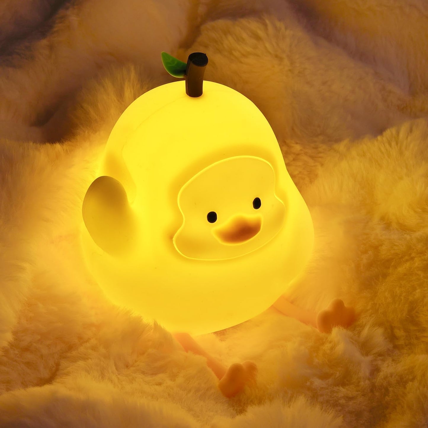 Night Light for Kids, Rechargeable Dimmable Silicone LED Nightlight with 7 Colors, Baby Nursery Night Lamp, Touch Squishy Lamp, Cute Gifts for Girls, Boys, Toddler Room Decor, Yellow Duck