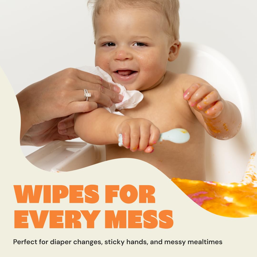 DYPER - Newborn Baby Wipes - 99.9% Water, 100% Plant-Based, Unscented & Hypoallergenic, Soft for Sensitive Skin, Plastic-Free, Skin-Friendly Ingredients - 4 Pack (224 Wipes)