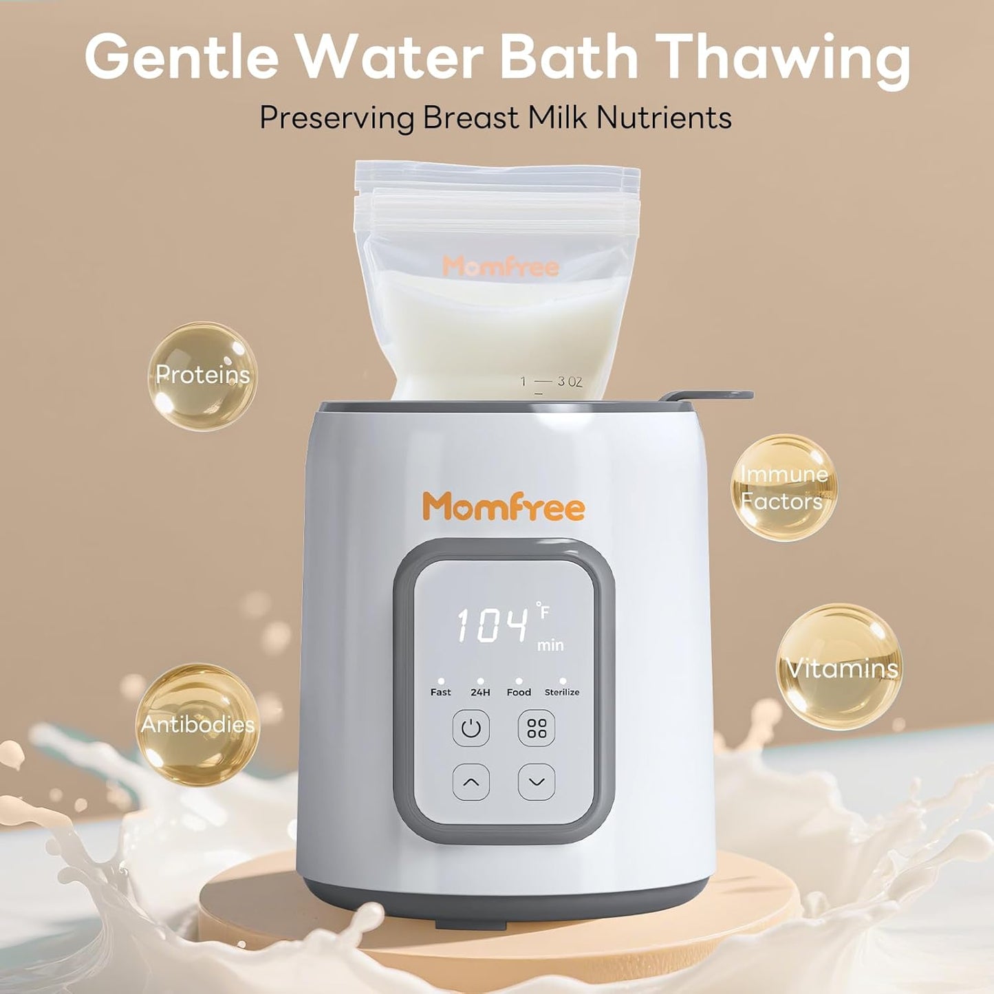 Bottle Warmer,8-in-1 Fast Baby Bottle Warmer for Breastmilk and Formula,Milk Warmer with Accurate Temperature Control and Automatic Shut-Off,Multifunctional Bottle Warmers for All Bottles (Grey)