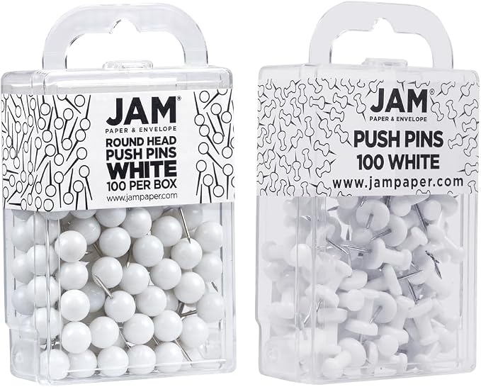JAM PAPER Colorful Push Pins