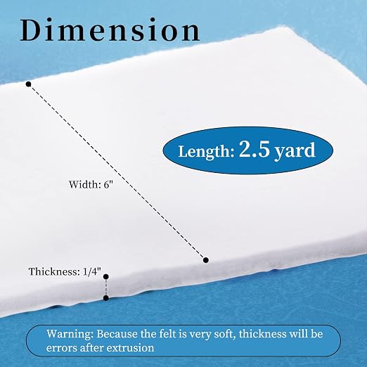 Pllieay Adhesive Felt Premium Grade, 1/4" x 6" x 2.5yd Orthopedic Felt Roll |