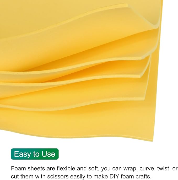 MECCANIXITY EVA Foam Sheets Gold Yellow 35.4 Inch x 19.7 Inch 2mm Thick Crafts