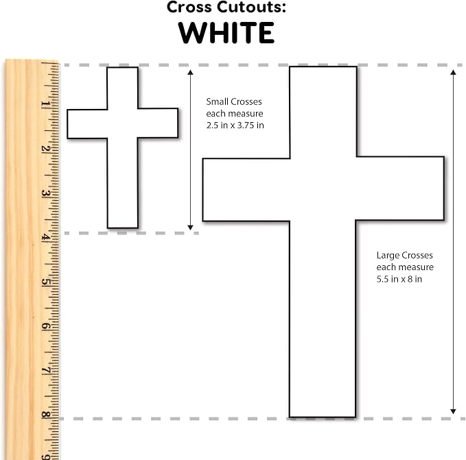FreshCut Crafts 100 Pieces White Cross Cutouts