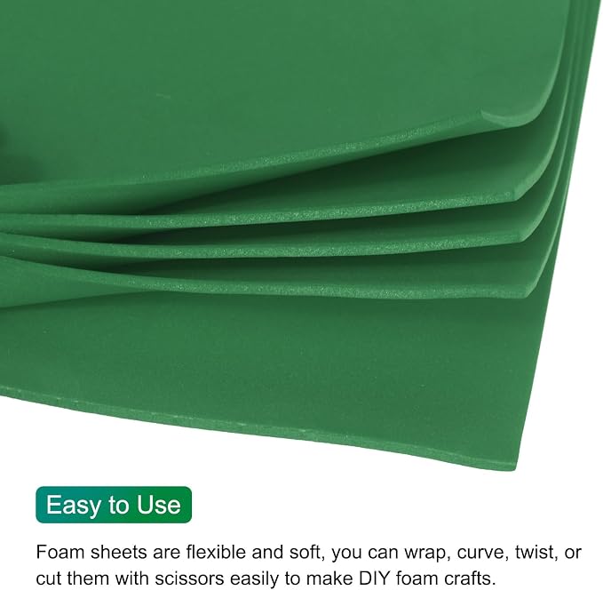 MECCANIXITY EVA Foam Sheets Grass Green 35.4 Inch x 19.7 Inch 2mm Thick Crafts