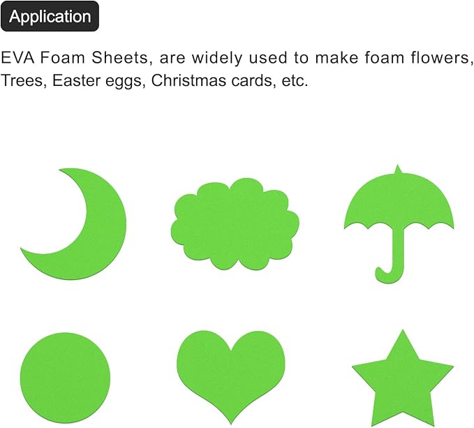 MECCANIXITY EVA Foam Sheets Green 9.8 Inch x 9.8 Inch 3mm Thick Crafts Foam