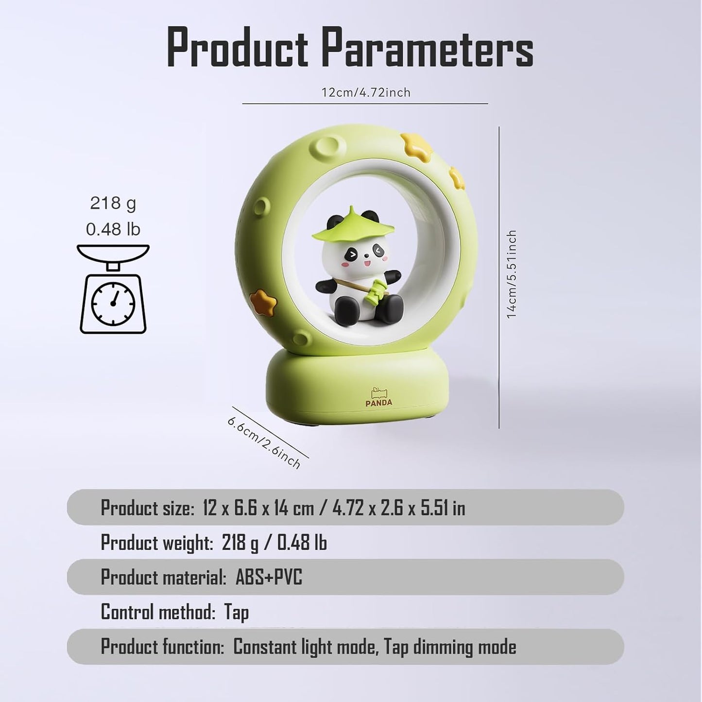 Cloud and Bunny Rechargeable Night Light, Safe Soft Silicone Material, 3 Brightness Levels, Tap Control, Warm Light, Toddler Sleeping Lamp, Bedroom Night Lamp, Gift for Baby and Kid (Moon and Panda)