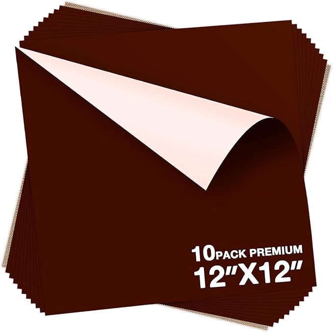 Dysania Brown Heat Transfer Vinyl, 10 Pack 12 x 12in Brown HTV Vinyl | Iron on
