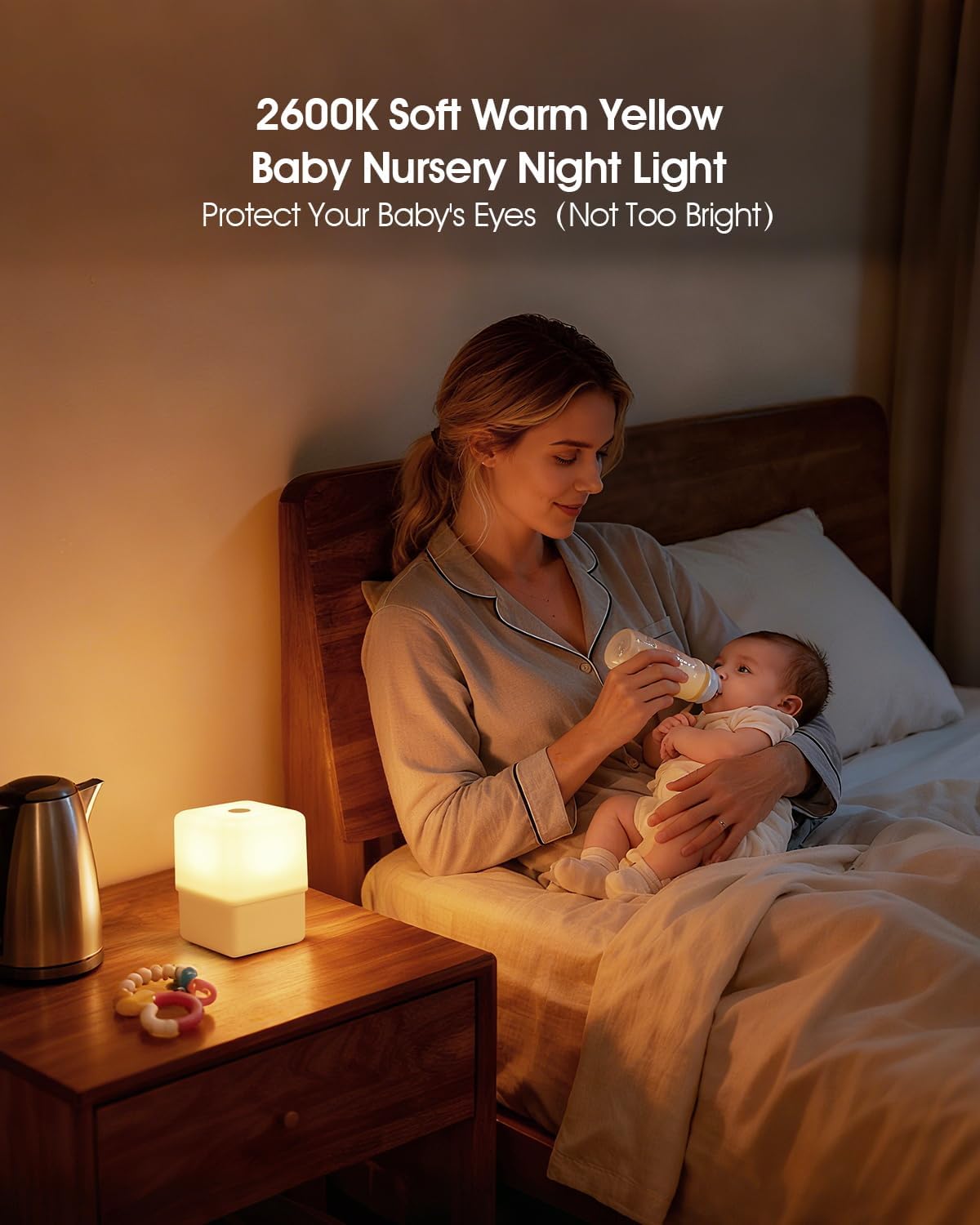 JJ&RY Night Light for Kids and Adults, Funny Lift Bedside Touch Lamp, Baby Nursery Nightlight, 2600K Soft Warm Yellow, Dimmable Small Cordless Night Lamp for Nightstand/Bedroom/Children's Room