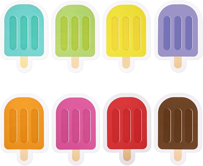 MixTeach 48 Pieces Ice Cream Cutouts Ice Pops Paper Cutouts Summer Bulletin
