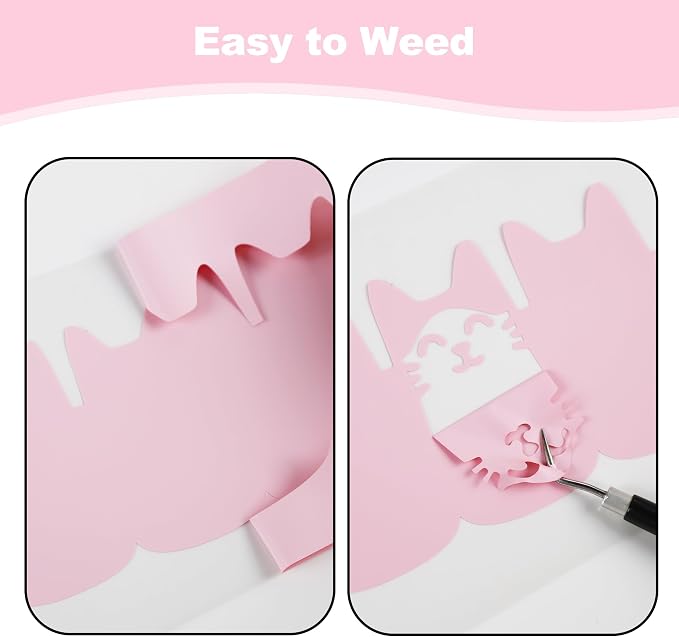 guangyintong Heat Transfer Vinyl Rolls 12" x 10ft, PU Pastel Pink HTV Vinyl