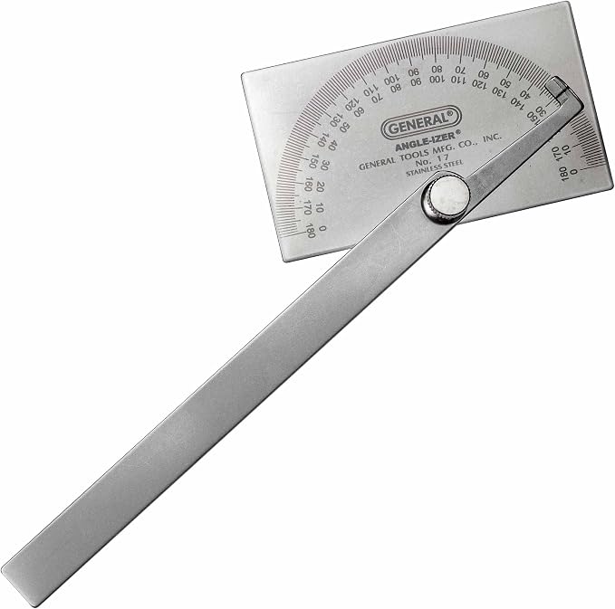 General Tools Angle Protractor #17 Stainless Steel Square Head + General Tools