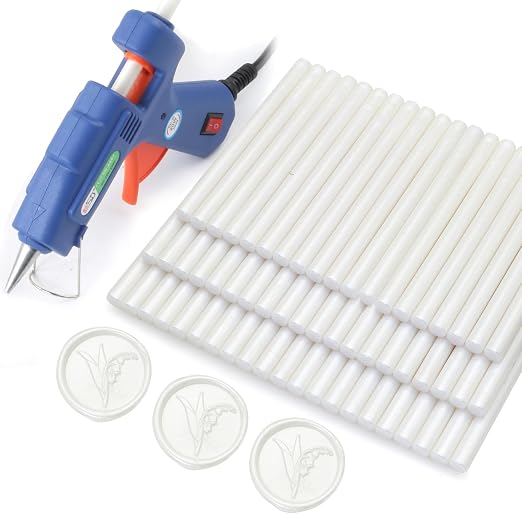 60pcs Wax Seal Sticks with Glue Gun Kit, Pearl White Sealing Wax Sticks