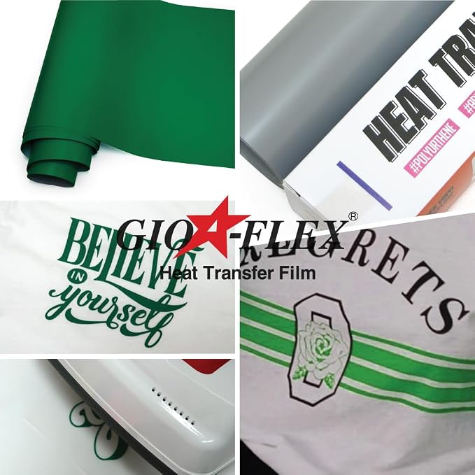 PU Heat Transfer Vinyl 12"×10ft Roll Green – HTV