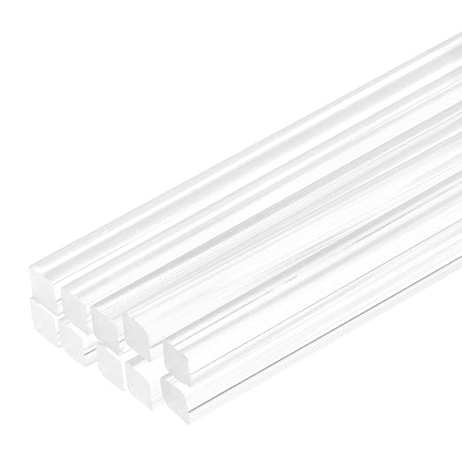 MECCANIXITY 10pcs Acrylic Square Rods 1/4" x 10" Clear Acrylic Dowel Rods