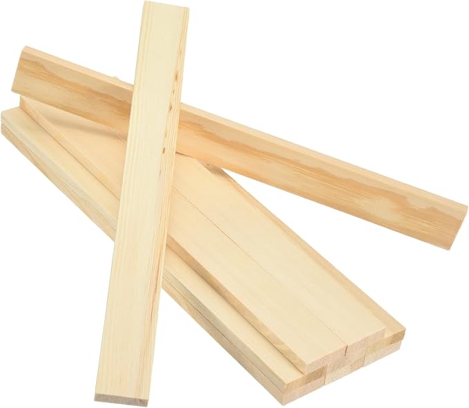 MECCANIXITY 10Pcs Wood Strips Slats, 5/16" x 1‑1/4" x 12" Thin Wood Sticks Flat