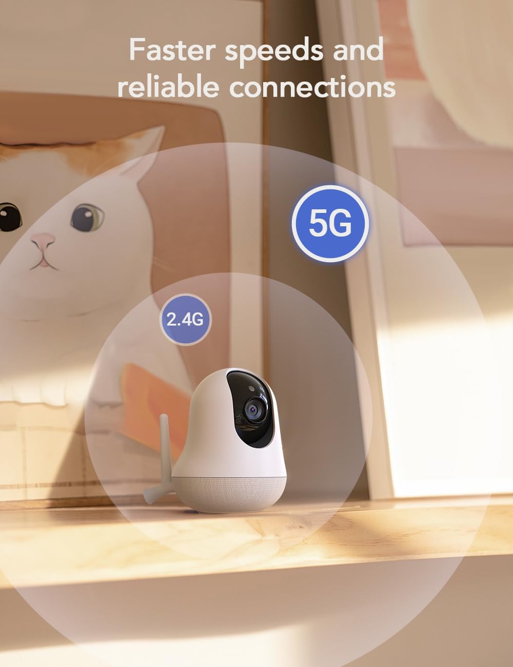 nooie 2K Smart WiFi Baby Monitor with Camera and Audio, Smartphone App Control, Temperature Sensor, Motion & Cry Detection, IR Night Vision, 2-Way Talk, Cloud & SD Card Storage, Ideal for New Moms
