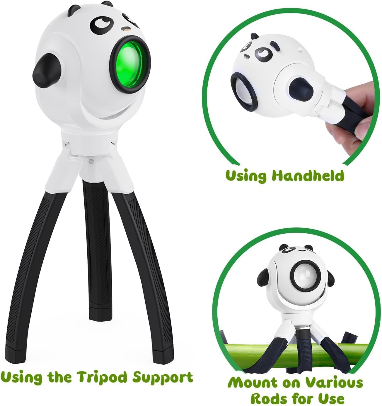 TOLYS Panda Kids Flashlight – Rechargeable LED Torch with 8 Color Modes, USB-C, Fun Flashlight for Boys & Girls, Perfect for Parties, Camping & Outdoor Adventures