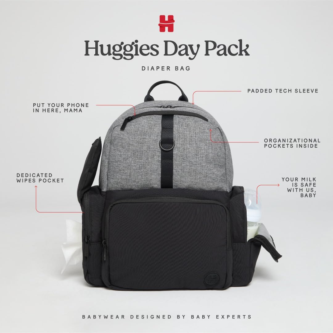 HUGGIES Day Pack Diaper Backpack, Bridal Rose/Two Tone, One Size