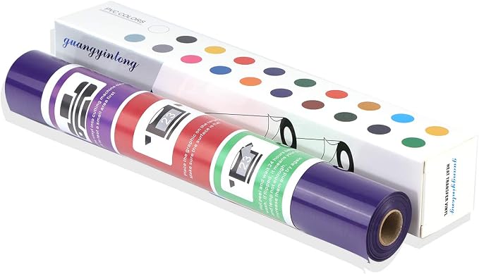 Guangyintong Purple Heat Transfer Vinyl HTV Rolls, Glossy Surface HTV
