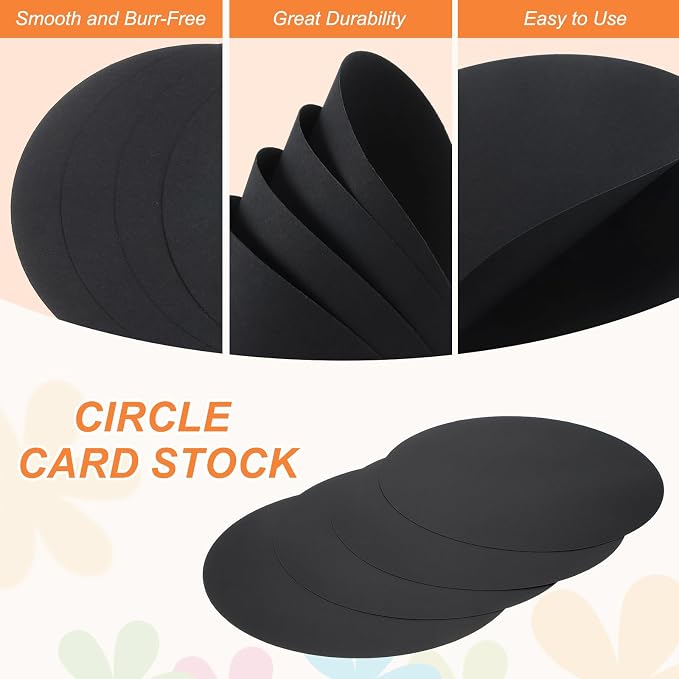 MECCANIXITY 24 Pcs Circle Card Stock, 13 Inch Round Cutouts Paper Thick