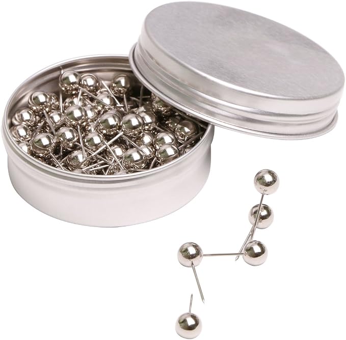 Tupalizy 100PCS 1/4 Inch Small Round Head Map Tacks Pins