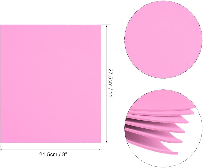 uxcell Light Pink EVA Foam Sheets 11 x 8 inch 1.7mm Thickness