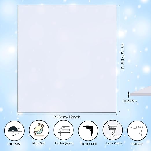 Zonon 2 Pcs Polycarbonate Clear Plastic Sheets, Window Panel, Industrial