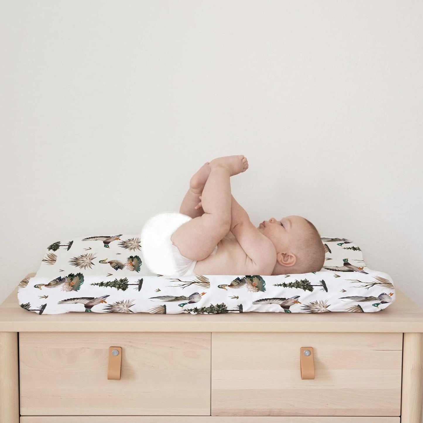Mallard Duck Changing Pad Covers Duck Hunting Reeds Trees Diaper Changing Pad Covers Sheets for Girls Boys Soft Breathable Stretch Fitted Change Table Pad Mats Covers 32''x16''
