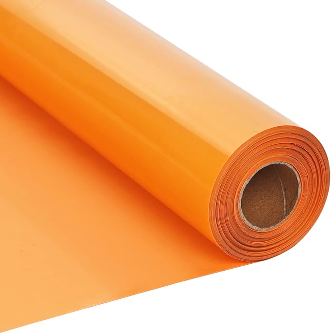 RENLITONG Light Orange Iron on Vinyl 12Inch by 20ft Roll Heat Transfer Vinyl