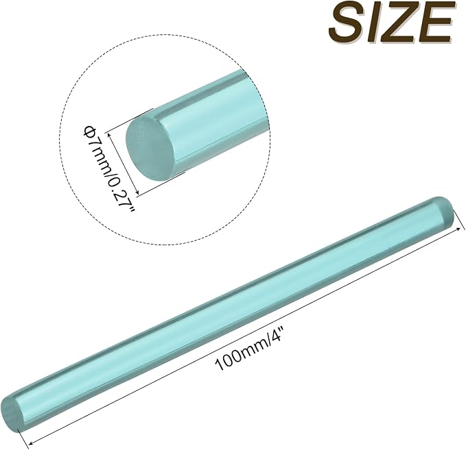 uxcell Mini Hot Glue Sticks for Glue Gun 7mm x 100mm Transparent Blue 12pcs