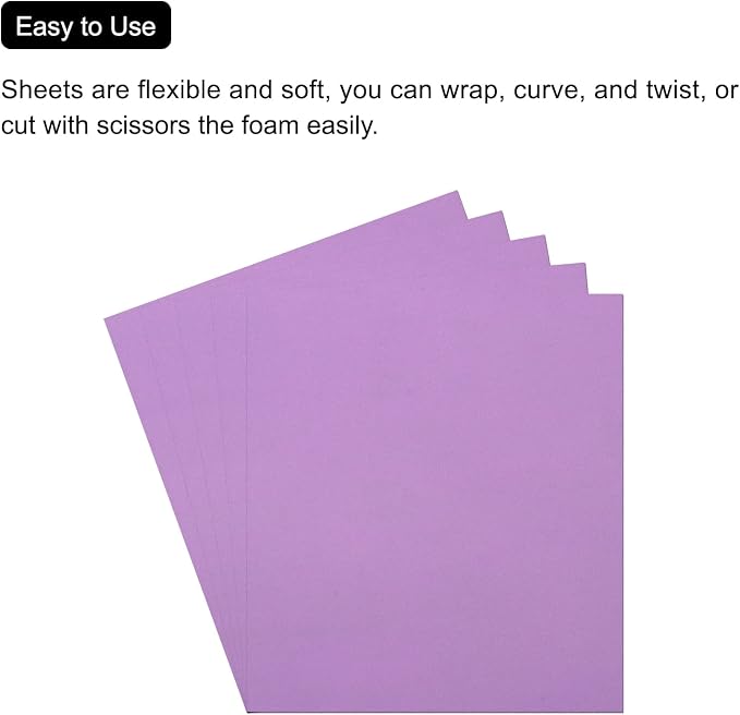 MECCANIXITY EVA Foam Sheets Light Purple 19.7 Inch x 17.7 Inch 0.8mm Thick