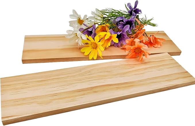2PCS Rectangle Wood Boards Unfinished Wood Blocks