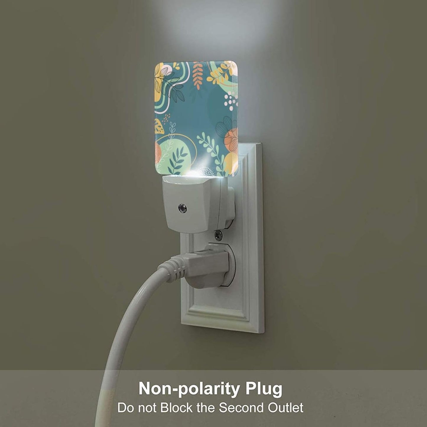 Colorful Leaves Night Light,Plug Into Wall Decor for Stairway,Hallway,Kitchen,Dusk to Dawn Sensor Nightlights for Boys/Girls/Women/Men Room Gifts