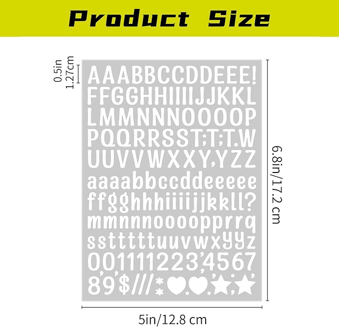 3040Pcs 20 Sheets Small Letter Number Stickers, 0.5inch Colorful Self-Adhesive