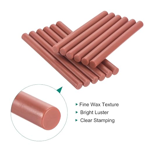 MECCANIXITY 12 Pcs Dark Red Cylinder Sealing Wax Stick Glue Gun Wax Seal Rod