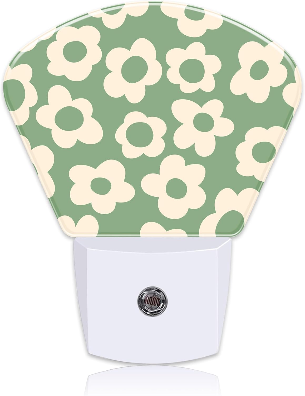 Vintage Green Flowers Night Light, Groovy Flowers Nightlight Plug into Wall with Dusk to Dawn Sensor for Kid Girls Boys Women Men Bedroom, Hallway, Kitchen, Bathroom, Stairs Decor