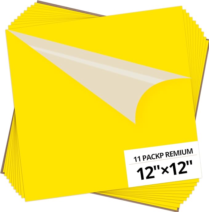 Dysania Yellow Heat Transfer Vinyl, 10 Pack 12 x 12in Yellow HTV Vinyl | Iron