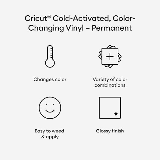 Cricut Cold-Activated, Color-Changing Vinyl – Light Blue/Turquoise, 2ft Roll of