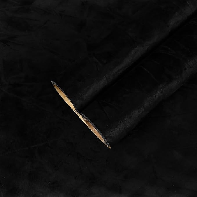 CHIHUT 12''x100'' Black Self Adhesive Velvet Flocking Liner