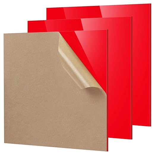Adrattnay Red Acrylic Panels 1/8" Thick