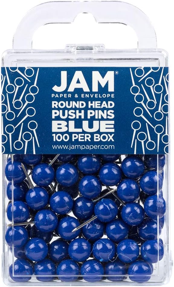 JAM PAPER Colorful Push Pins