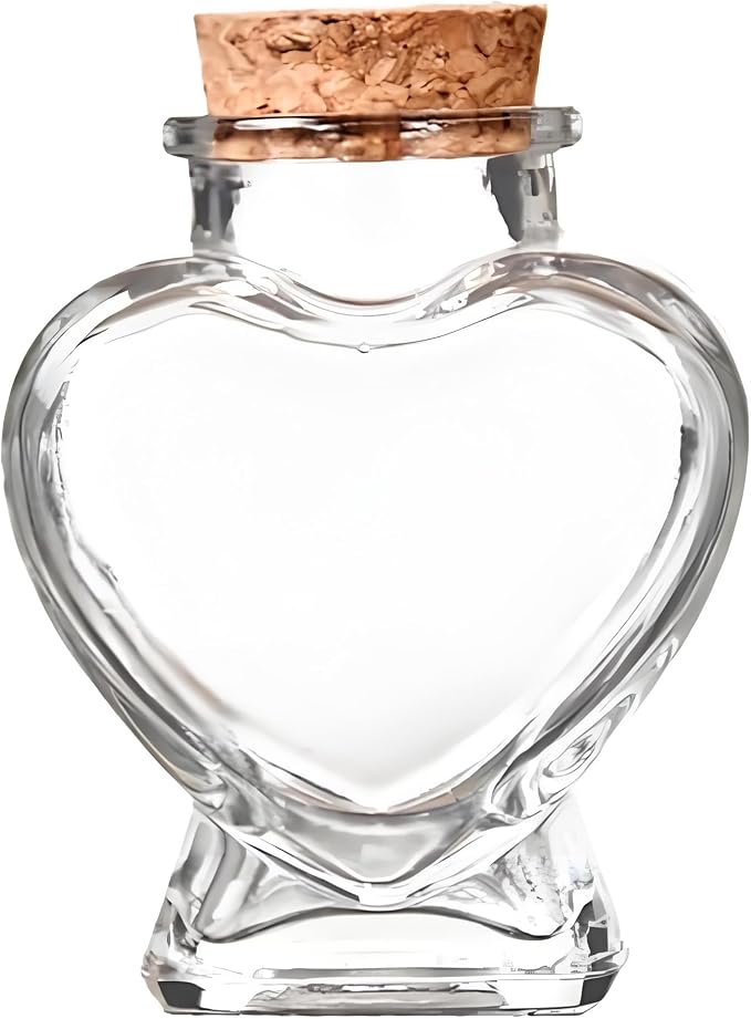 Empty Mini Heart-Shaped Glass Bottles