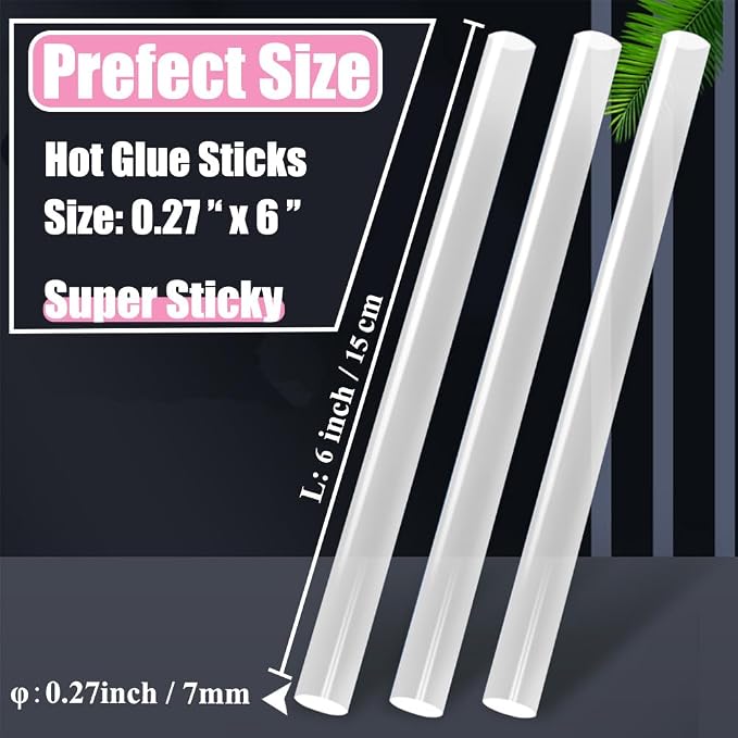 MONVICT 2 LBS Mini Hot Glue Sticks, 7 * 150mm | 0.27 in. Diameter, 6 in. Length