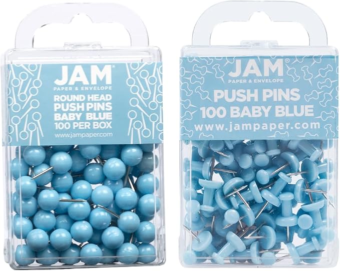 JAM PAPER Colorful Push Pins