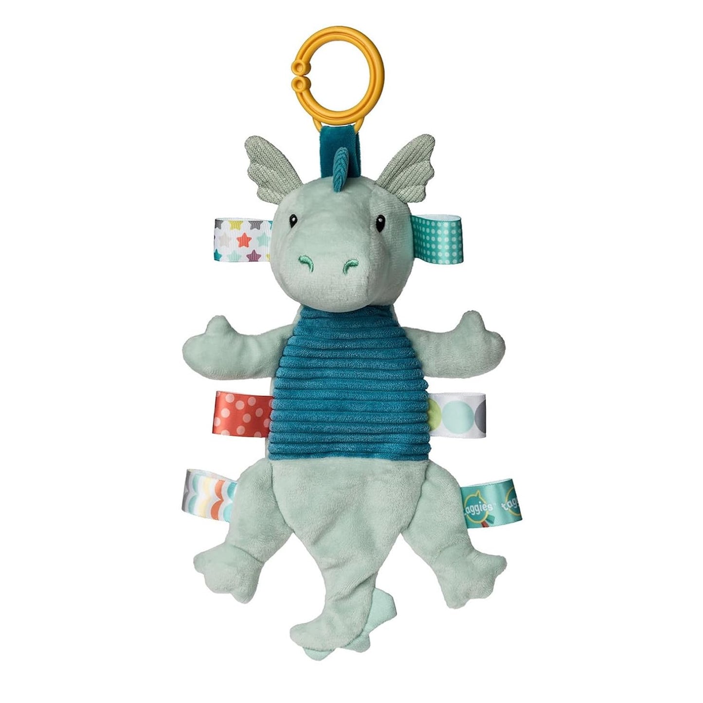 Taggies Activity Toy with Crinkle Paper and Sensory Tags, 9-Inches, Drax Dragon